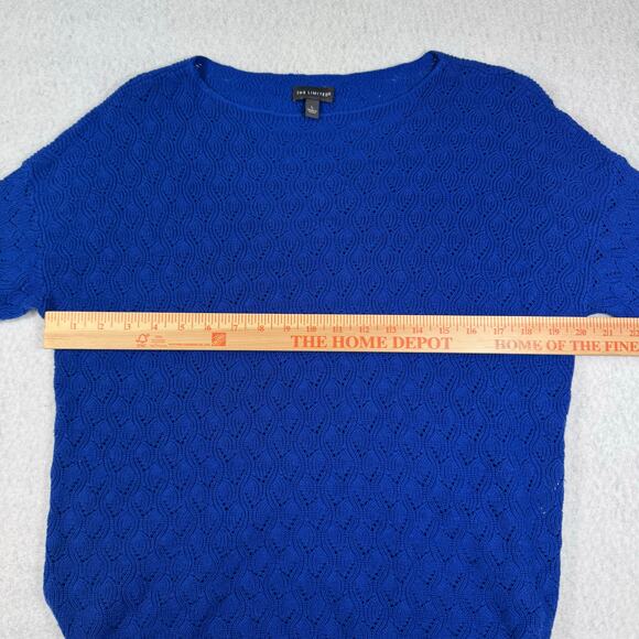 The Limited large Royal Blue Sweater fun Geometric like Design Cashmere Blend - Picture 3 of 11